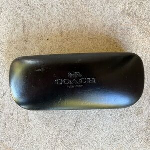 Coach Glossy Black Clamshell Eyeglass Case